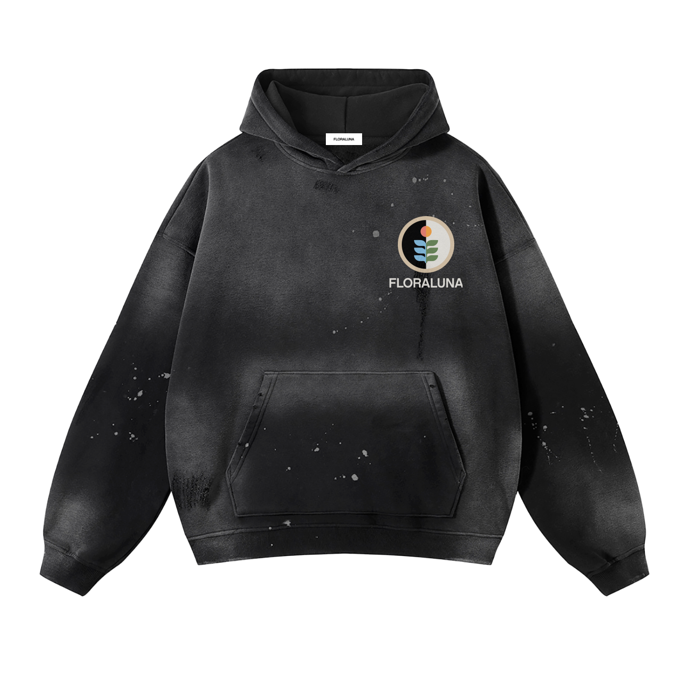 Vintage Wash Frayed Fleece Hoodie - 360 GSM